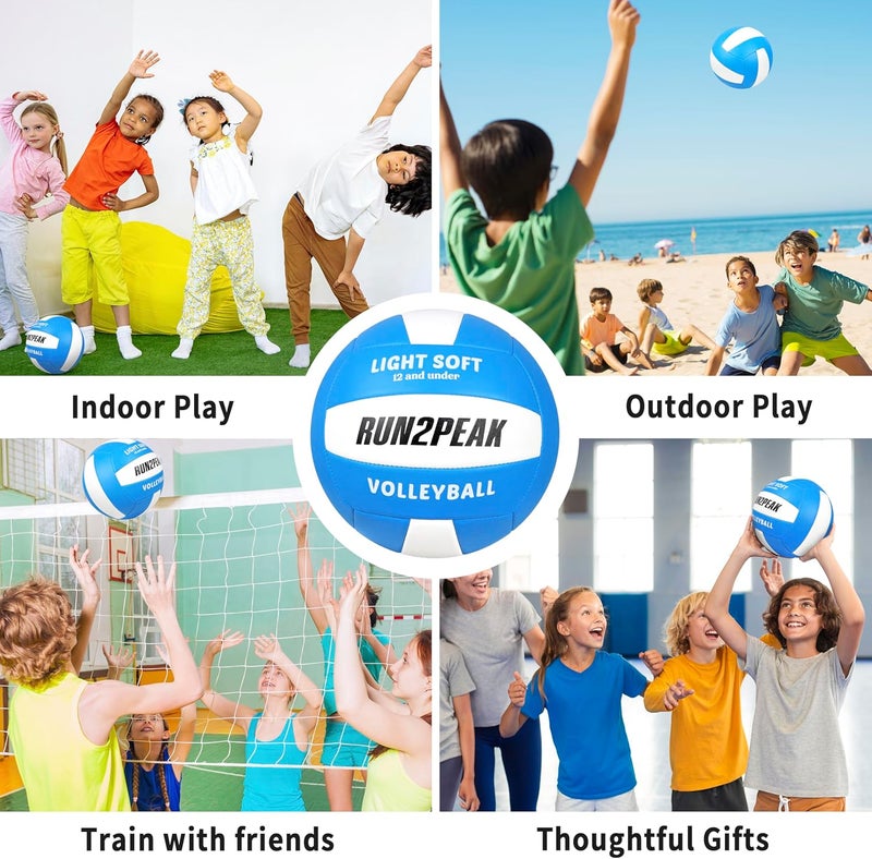 RUN2PEAK Light Soft Volleyball - Light Volleyball Designed for Beginners Kids Youth Teen - Lightweight Volleyballs for Indoor Outdoor Beach Backyard Official Size 5 Training Volley Ball - Image 4